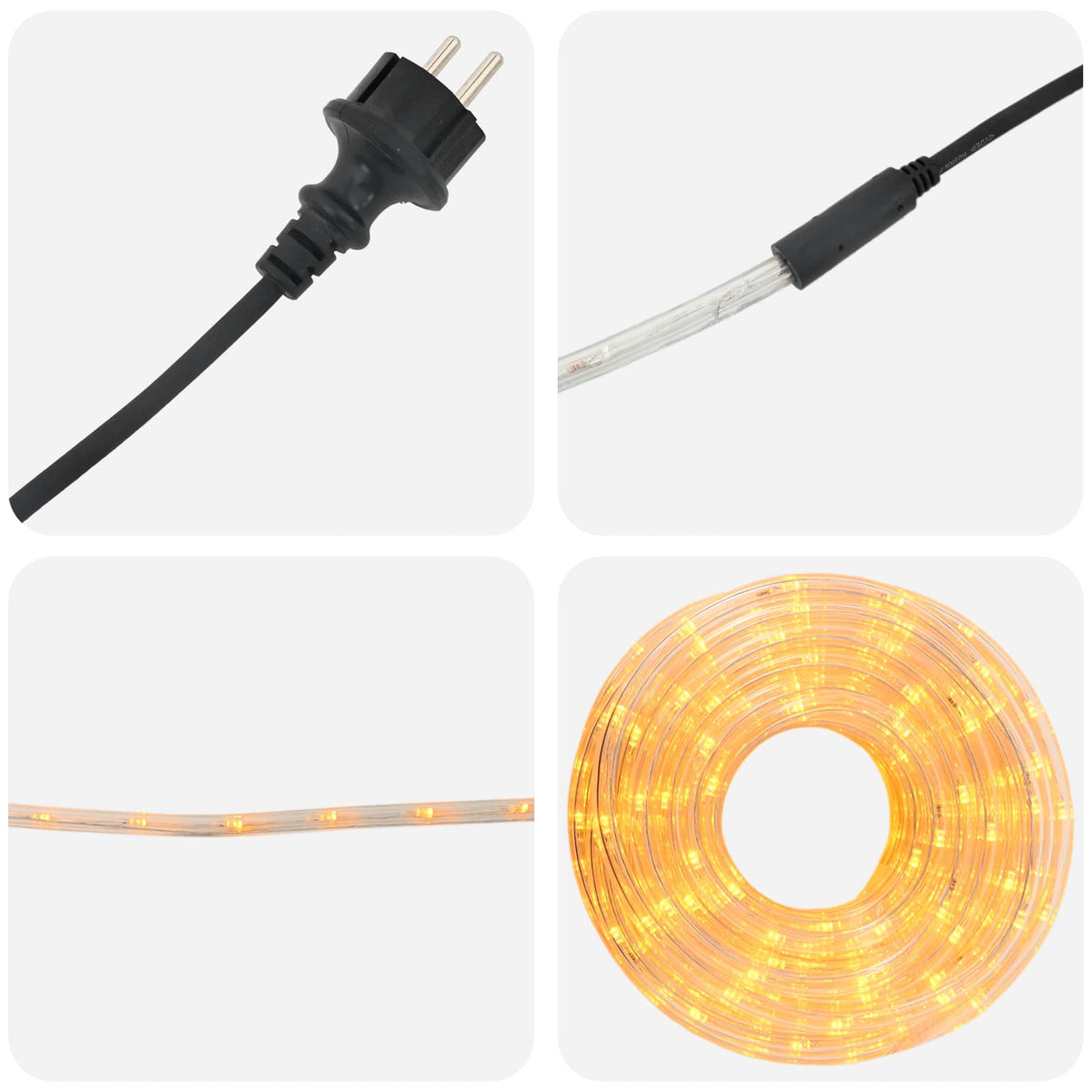 vidaXL Christmas LED Rope Light 1200 LEDs Yellow 50 m 6