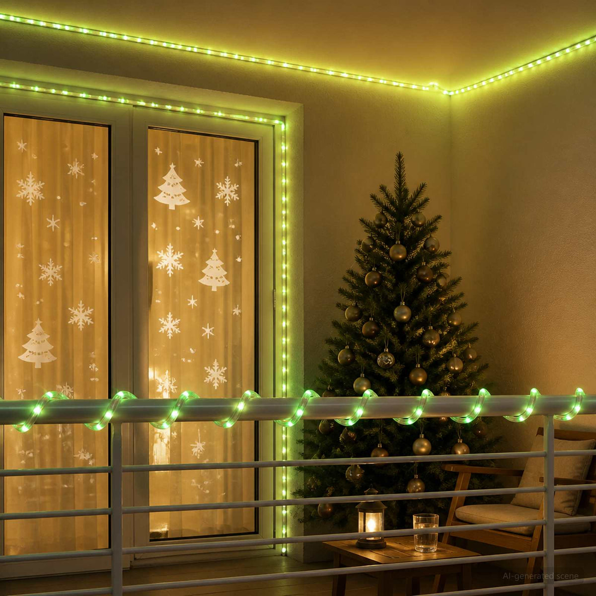 vidaXL Christmas LED Rope Light 1200 LEDs Green 50 m 1