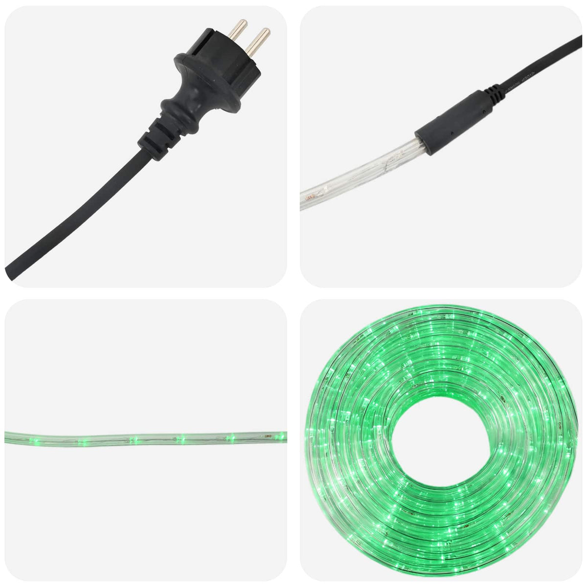 vidaXL Christmas LED Rope Light 1200 LEDs Green 50 m 6