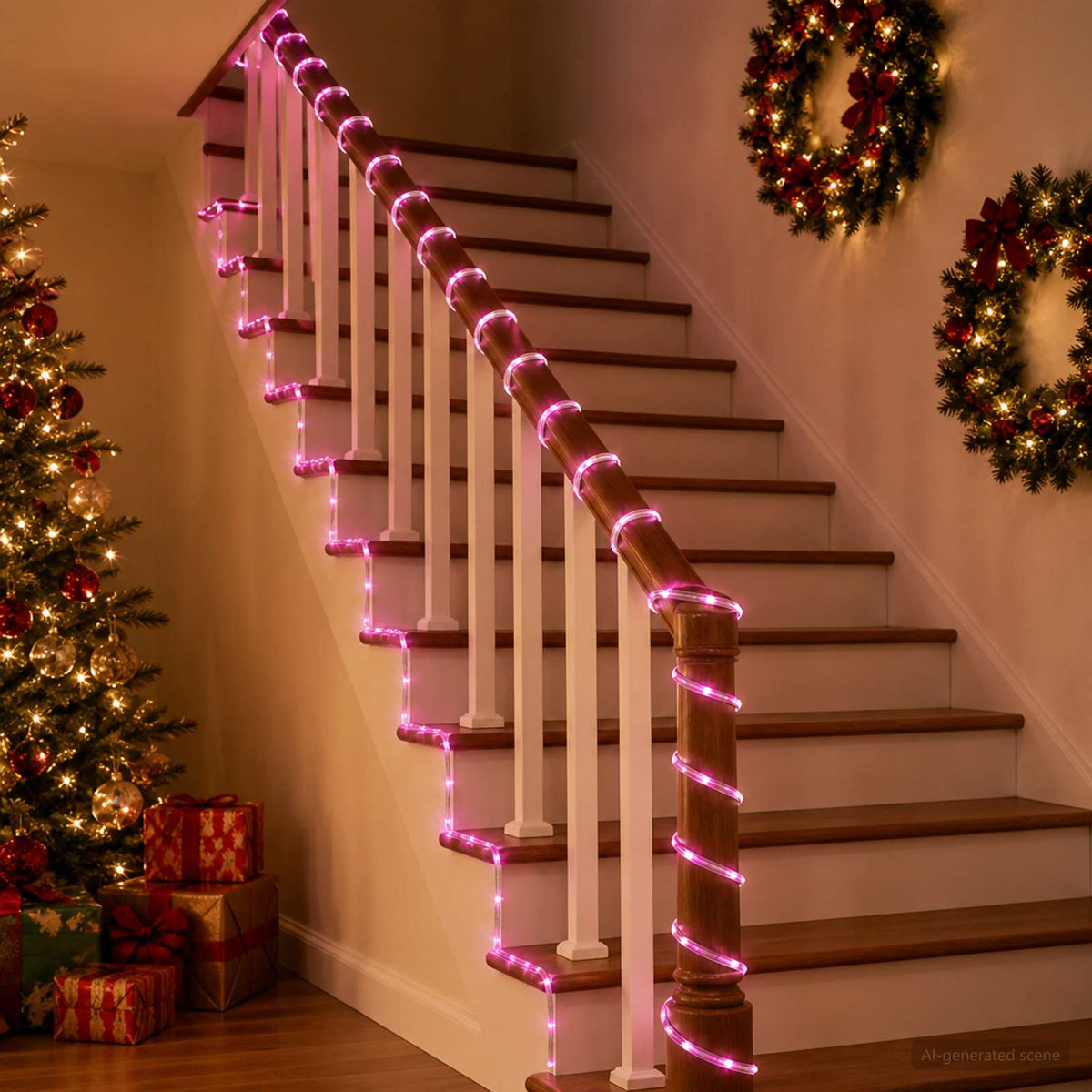 vidaXL Christmas LED Rope Light 1200 LEDs Pink 50 m 1