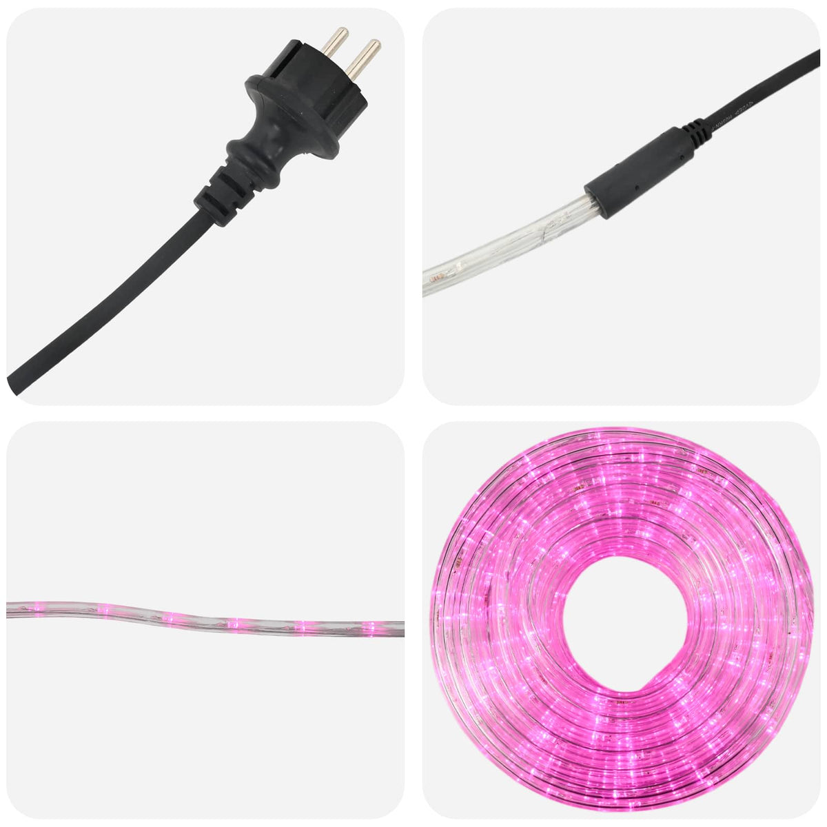 vidaXL Christmas LED Rope Light 1200 LEDs Pink 50 m 6