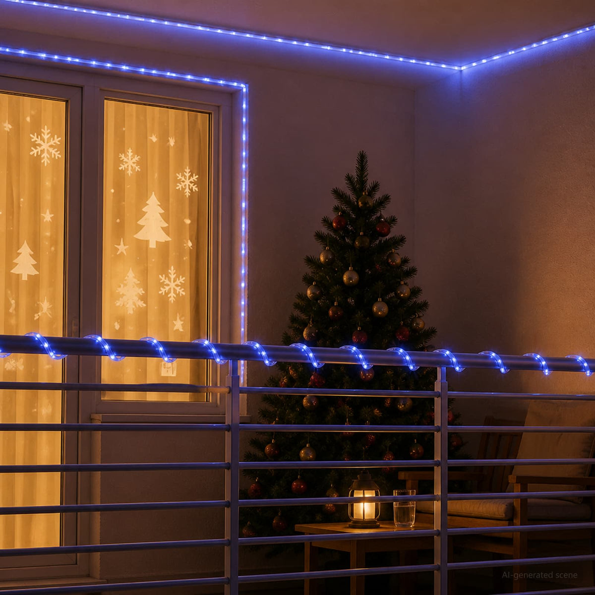 vidaXL Christmas LED Rope Light 2400 LEDs Blue 100 m 3
