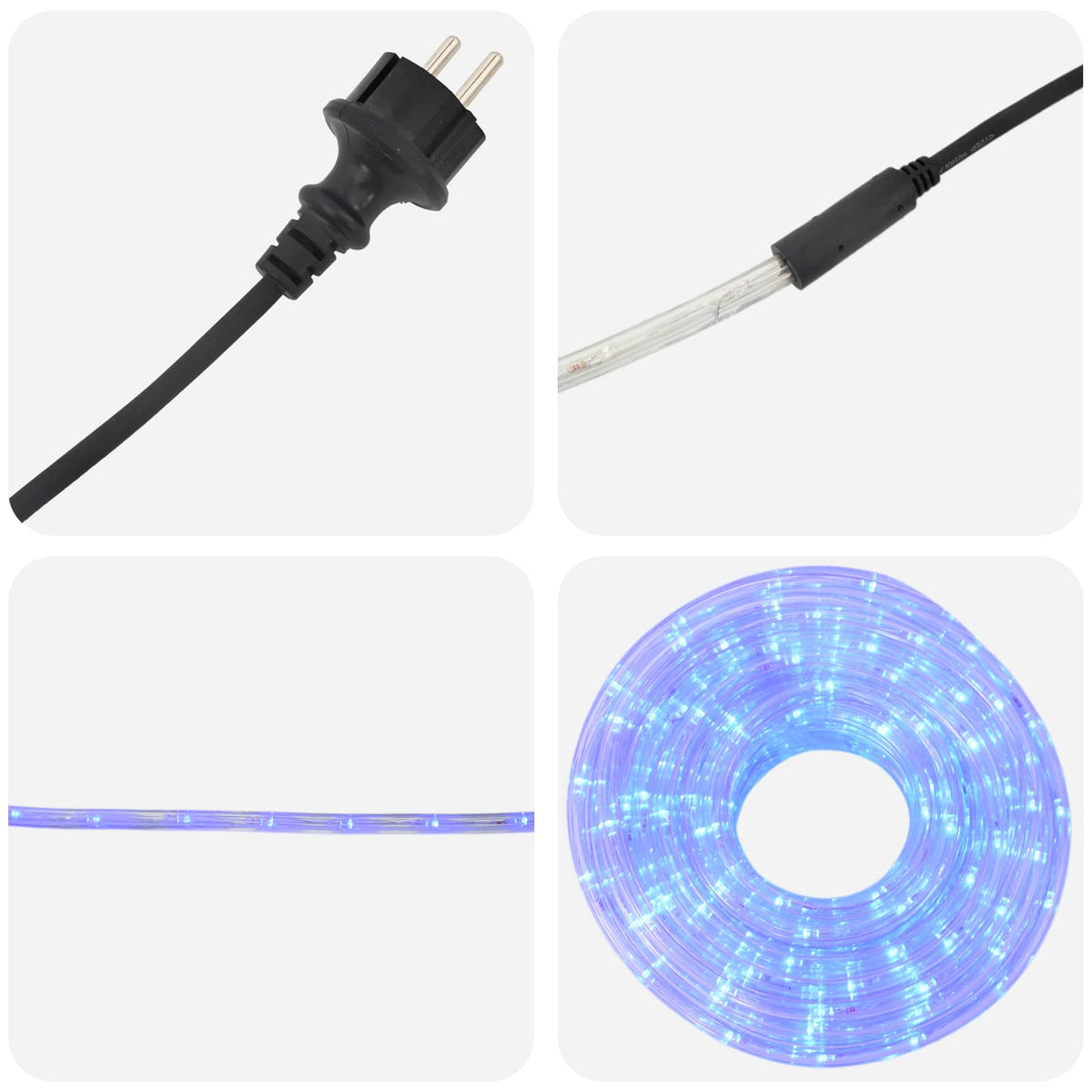 vidaXL Christmas LED Rope Light 2400 LEDs Blue 100 m 6