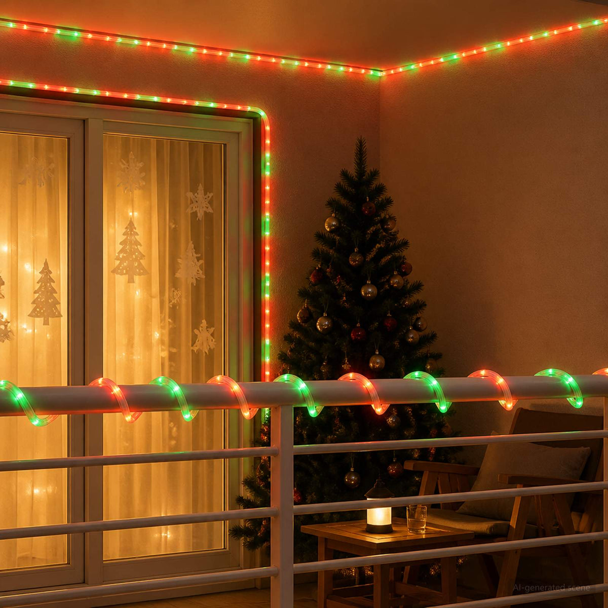 vidaXL Christmas LED Rope Light 1200 LEDs Red, Green 50 m 3