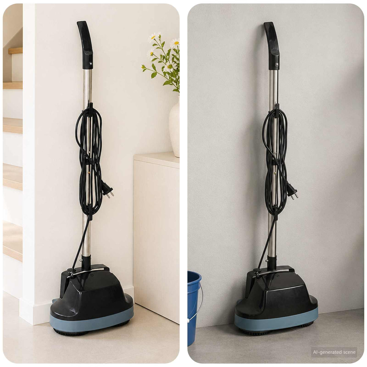 vidaXL 5 in 1 Twin Head Floor Scrubber & Polisher Black 1