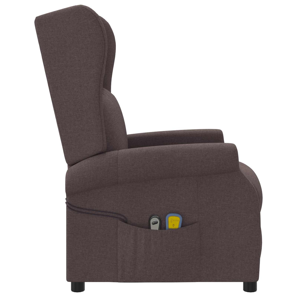 vidaXL Wing Back Electric Massage Recliner Chair Dark Brown Fabric 5