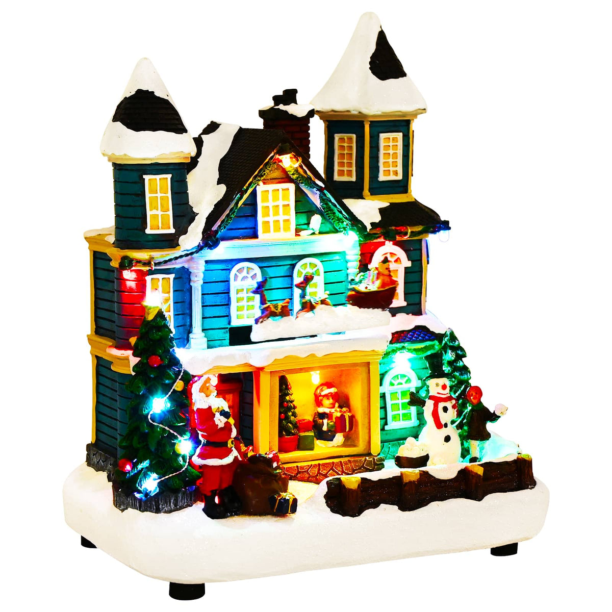 vidaXL Christmas Village Scene with Sleigh SALO 19 x 13 x 24 cm Resin 2