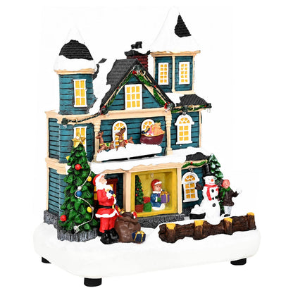 vidaXL Christmas Village Scene with Sleigh SALO 19 x 13 x 24 cm Resin 3