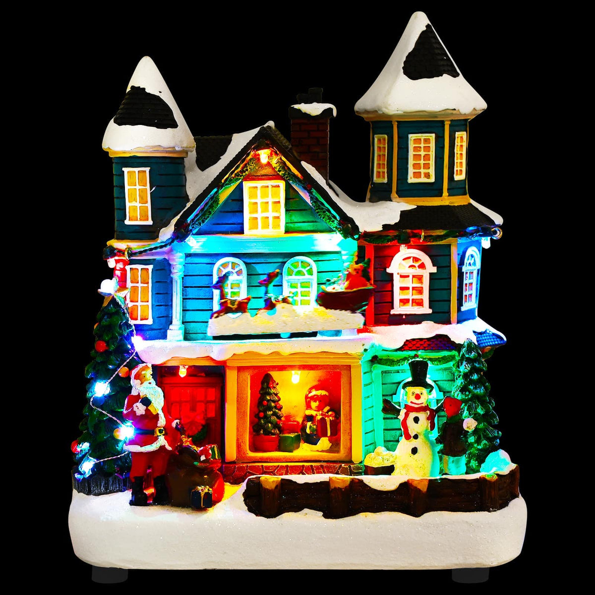 vidaXL Christmas Village Scene with Sleigh SALO 19 x 13 x 24 cm Resin 4