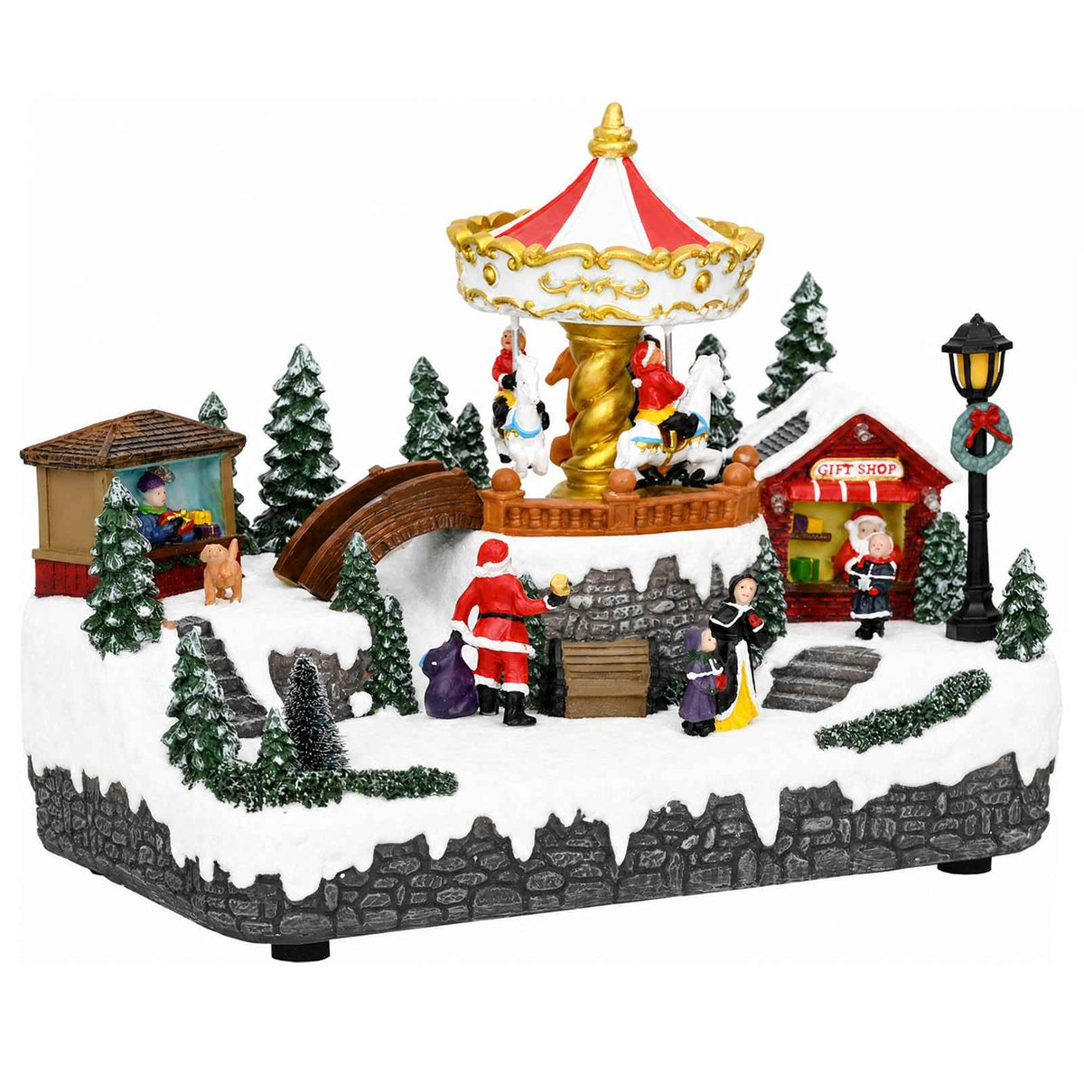 vidaXL Christmas Village Scene with Carousel SALO 25.5 x 16 x 21.5 cm 3