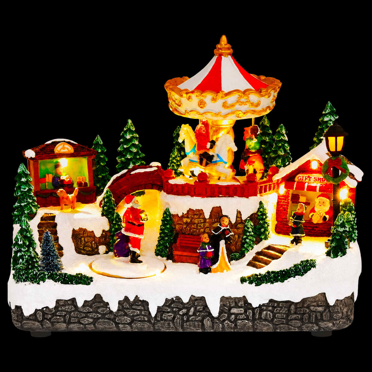 vidaXL Christmas Village Scene with Carousel SALO 25.5 x 16 x 21.5 cm 4