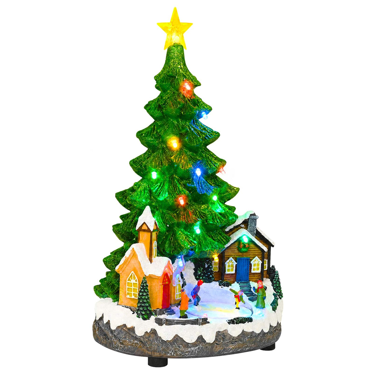 vidaXL Musical Christmas Tree SALO 16 x 15 x 27.5 cm Resin Green 2