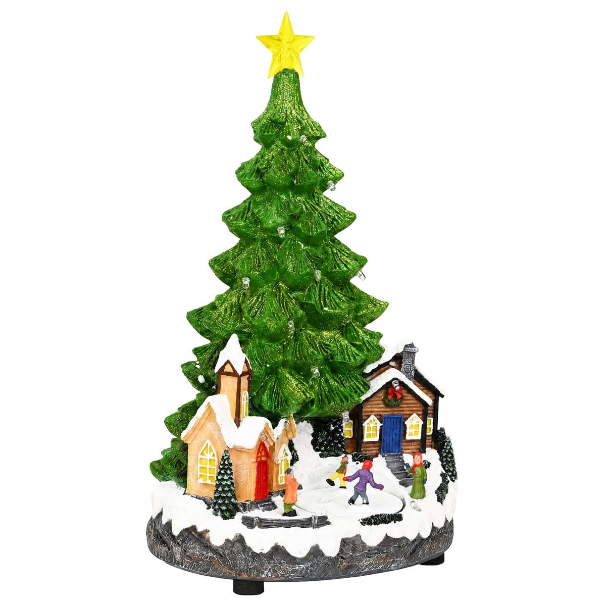 vidaXL Musical Christmas Tree SALO 16 x 15 x 27.5 cm Resin Green 3