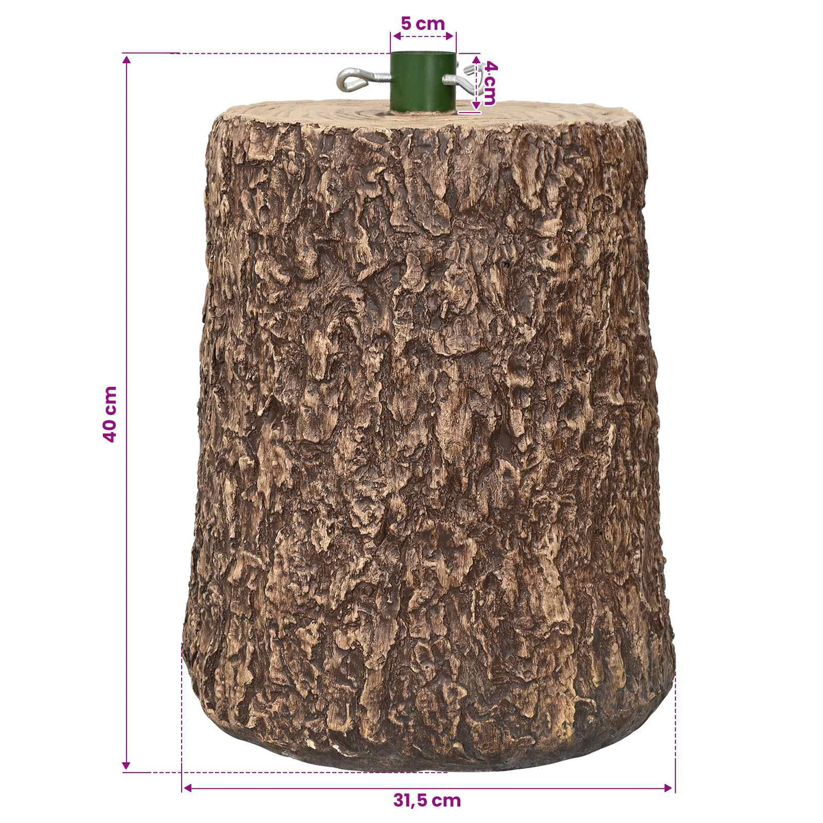 Christmas Tree Stand Trunk Shape Magnesium Oxide Ø 31.5 x 40 cm
