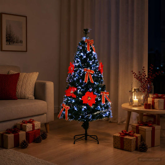 Fiber Optic Christmas Tree 12 LEDs Multicolour PVC 120 cm