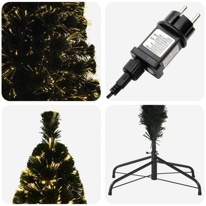 Fiber Optic Christmas Tree 24 LEDs Warm White PVC Green 120 cm