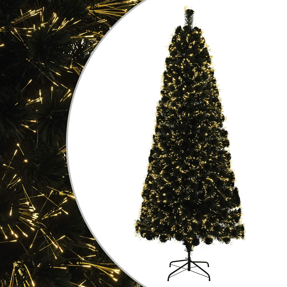 Fiber Optic Christmas Tree 24 LEDs Warm White PVC Green 120 cm