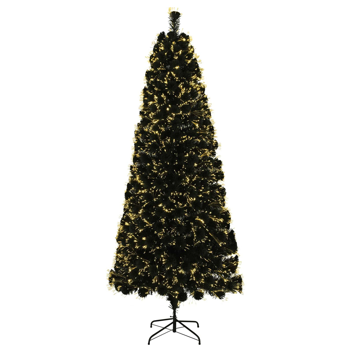 Fiber Optic Christmas Tree 24 LEDs Warm White PVC Green 120 cm