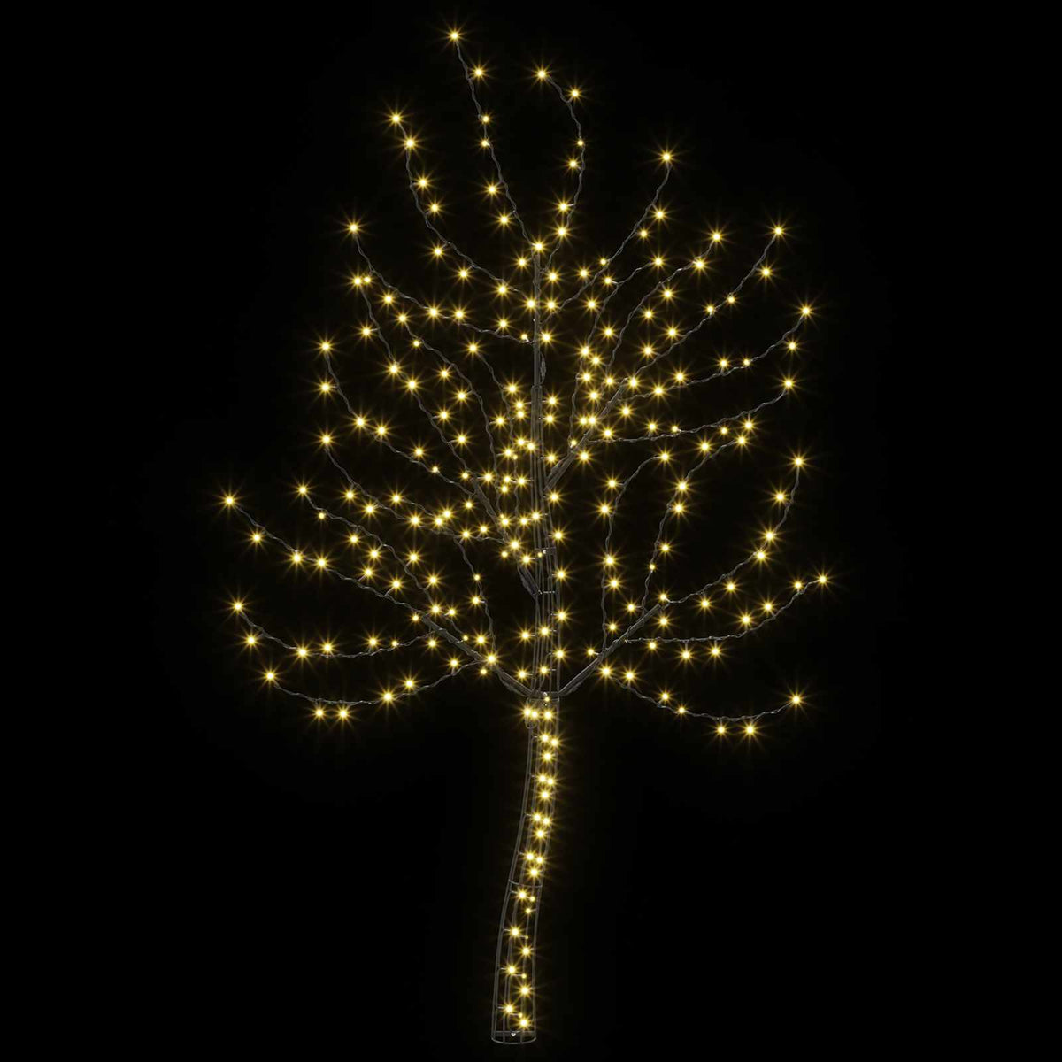 LED Wall Christmas Tree 140 LEDs Steel Black 180 cm Warm white