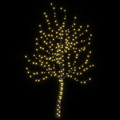 LED Wall Christmas Tree 140 LEDs Steel Black 180 cm Warm white