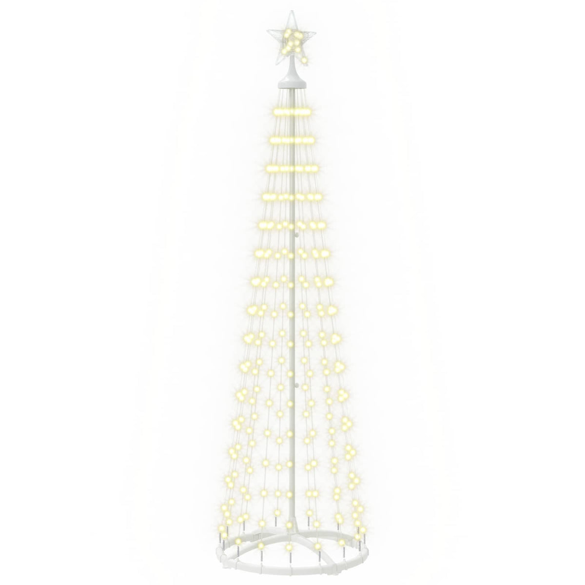 LED Cone Christmas Tree 250 LEDs Steel 180 cm White Warm white
