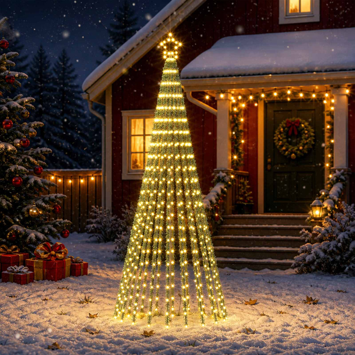 LED Christmas Tree 255 LEDs Steel Black 250 cm Warm white