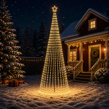 LED Christmas Tree 255 LEDs Steel Black 400 cm Warm white