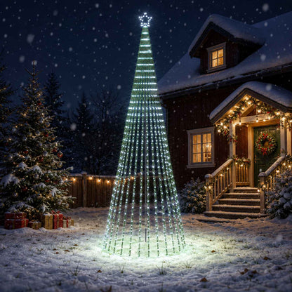 LED Christmas Tree 255 LEDs Steel Black 400 cm Cold white