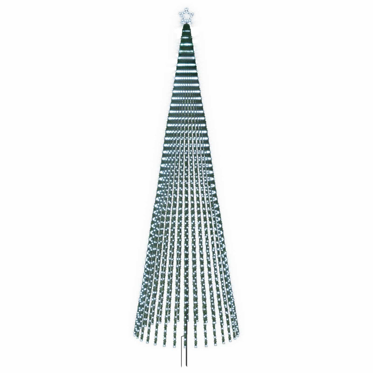 vidaXL LED Christmas Tree 500 cm 1524 LEDs Cold White Steel Black 2