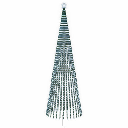 vidaXL LED Christmas Tree 500 cm 1524 LEDs Cold White Steel Black 2