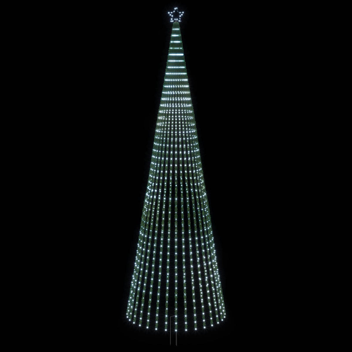vidaXL LED Christmas Tree 500 cm 1524 LEDs Cold White Steel Black 3