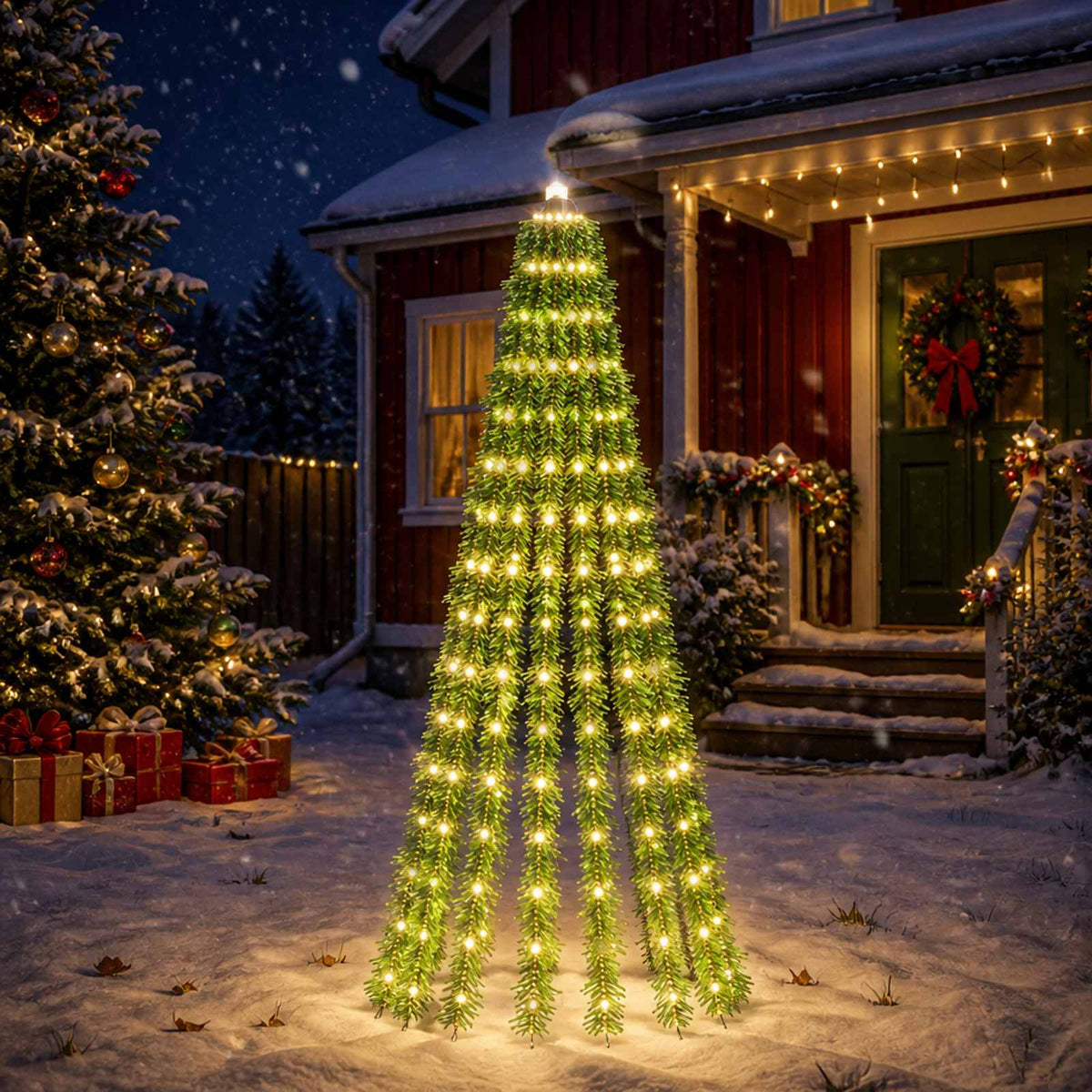 LED Christmas Tree 150 cm 240 LEDs Steel Green 180 cm Warm white