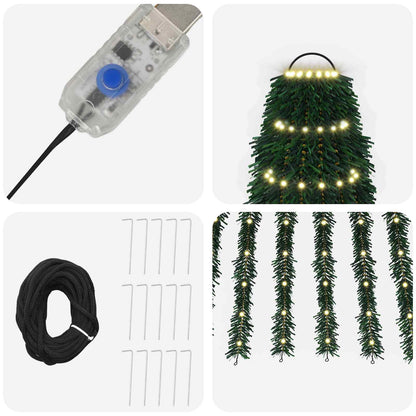 LED Christmas Tree 150 cm 240 LEDs Steel Green 180 cm Warm white
