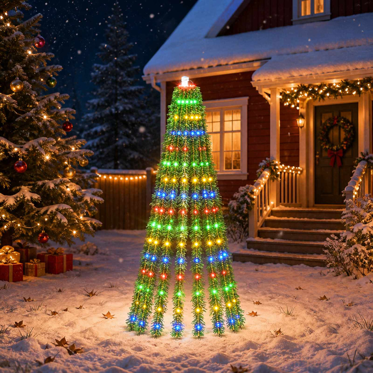LED Christmas Tree 150 cm 240 LEDs Steel Green 180 cm Multicolour