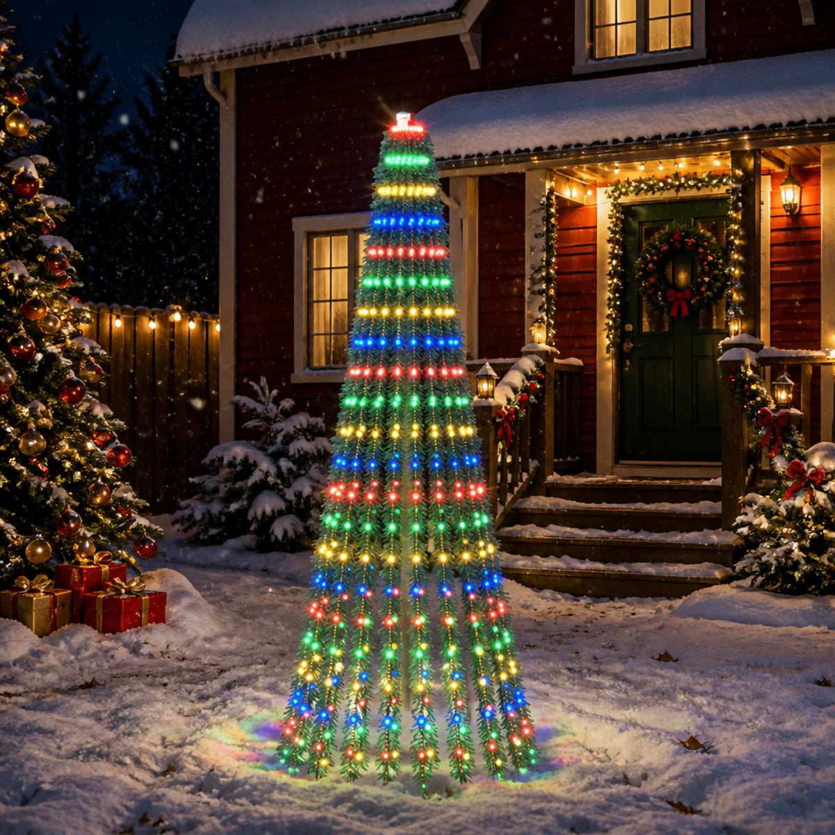 LED Christmas Tree 150 cm 240 LEDs Steel Green 250 cm Multicolour