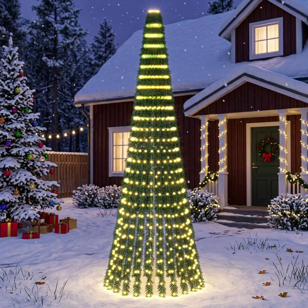 LED Christmas Tree 150 cm 240 LEDs Steel Green 300 cm Warm white