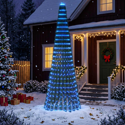 LED Christmas Tree 150 cm 240 LEDs Steel Green 300 cm Blue