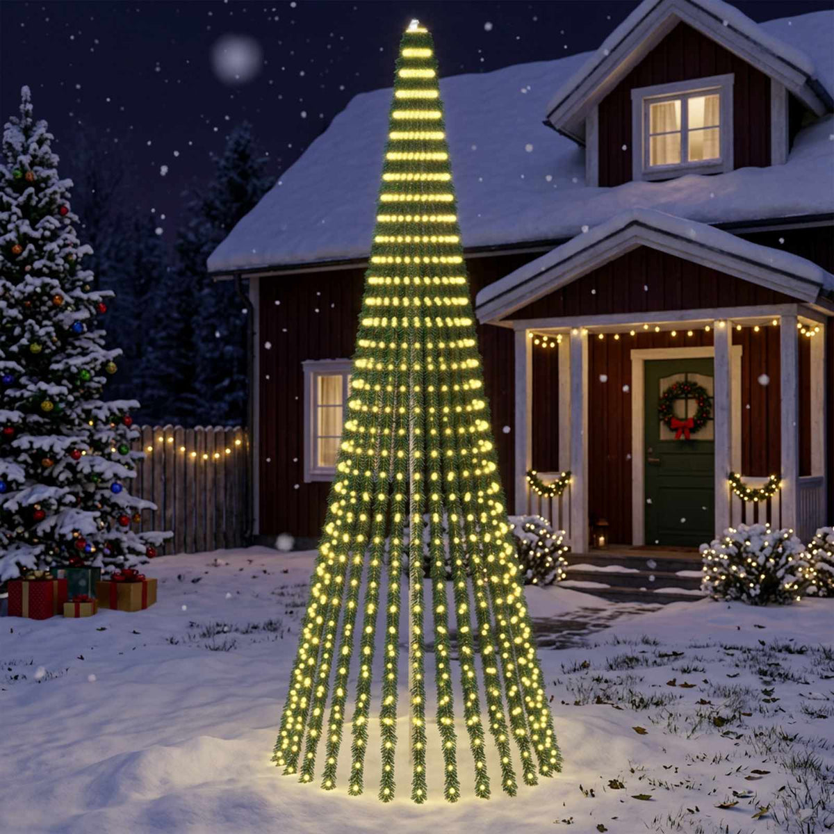 LED Christmas Tree 150 cm 240 LEDs Steel Green 400 cm Warm white