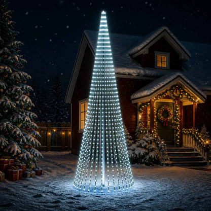 LED Christmas Tree 150 cm 240 LEDs Steel Green 500 cm Cold white