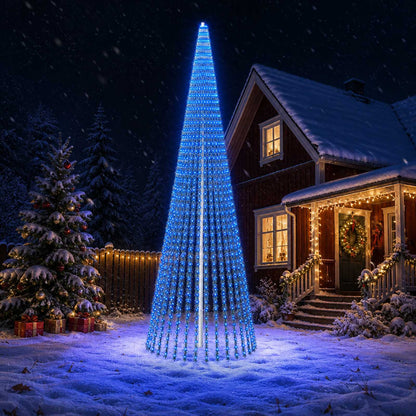 LED Christmas Tree 150 cm 240 LEDs Steel Green 500 cm Blue