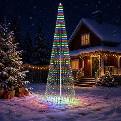 LED Christmas Tree 150 cm 240 LEDs Steel Green 500 cm Multicolour