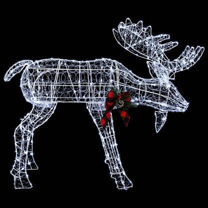 Moose Christmas Decoration White 120 x 27 x 105 cm Acrylic Cold white