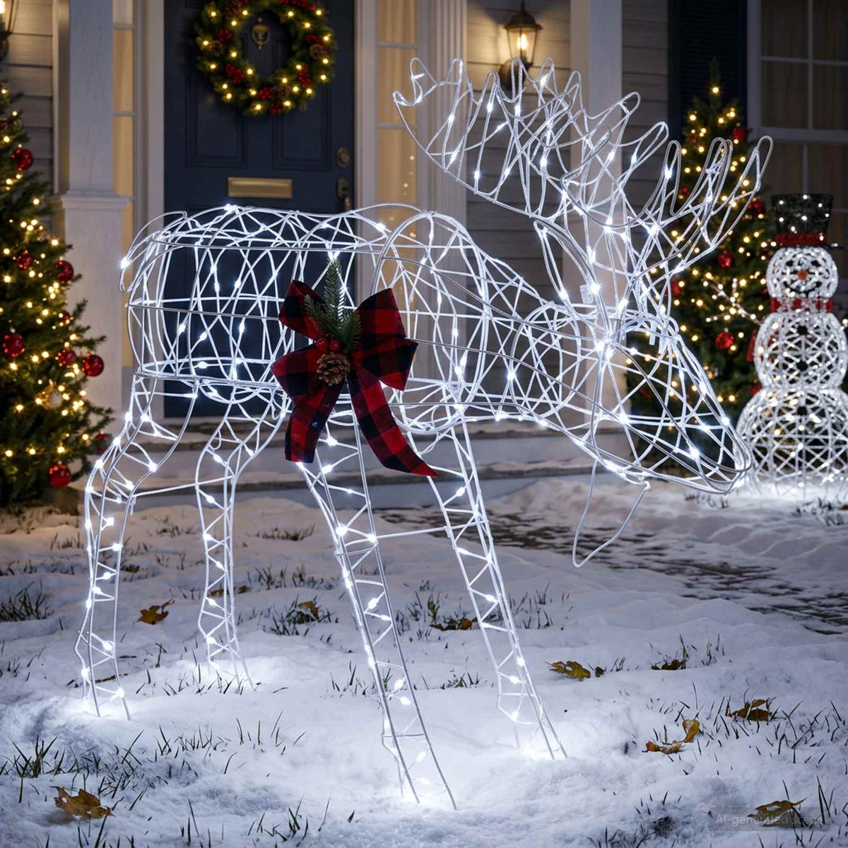 vidaXL Moose Christmas Decoration 340 LEDs Cold White 1