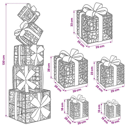 Gift Box Christmas Decoration 5 pcs 125 LEDs Warm white