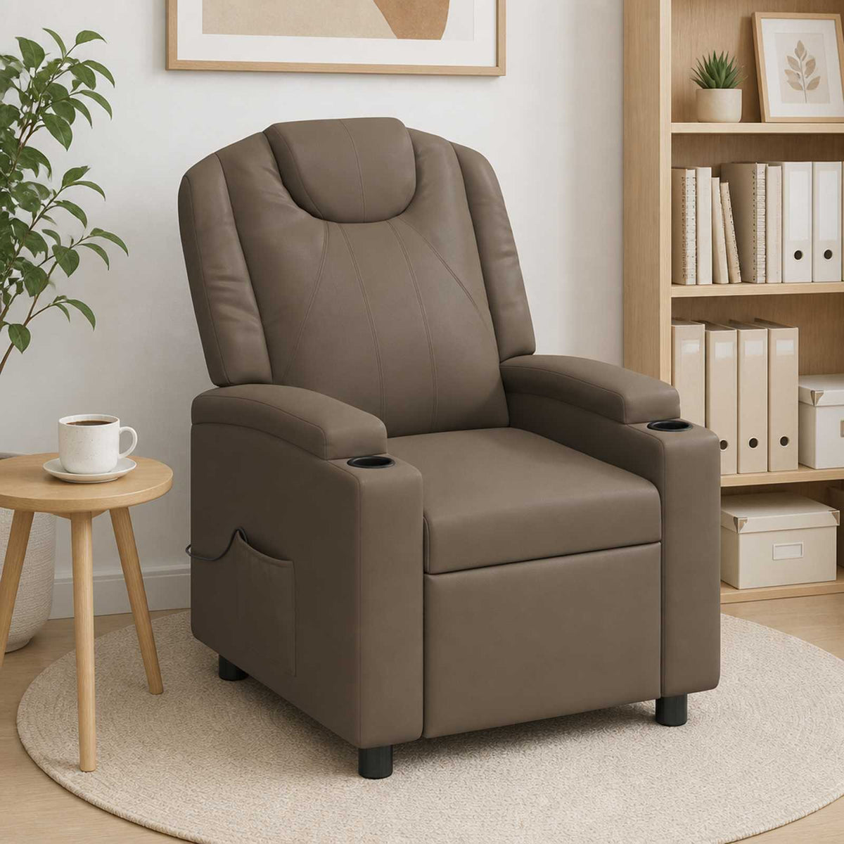 Recliner Chair 75 x 95 x 106 cm Fabric Grey with massage function