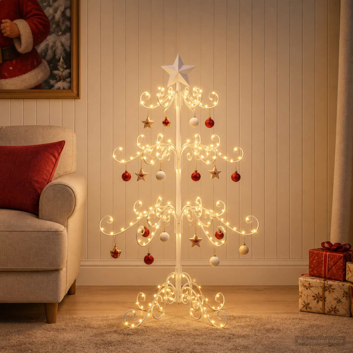 Metal Christmas Tree KUOPIO Steel White 90 cm