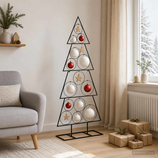 Metal Christmas Tree KUOPIO Steel Black 125 cm