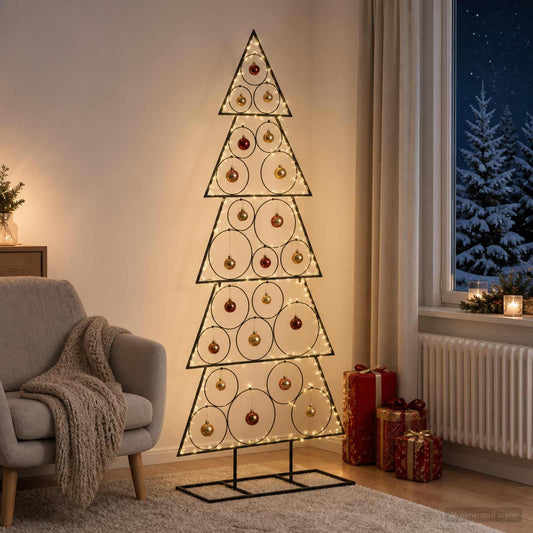 Metal Christmas Tree KUOPIO Steel Black 150 cm