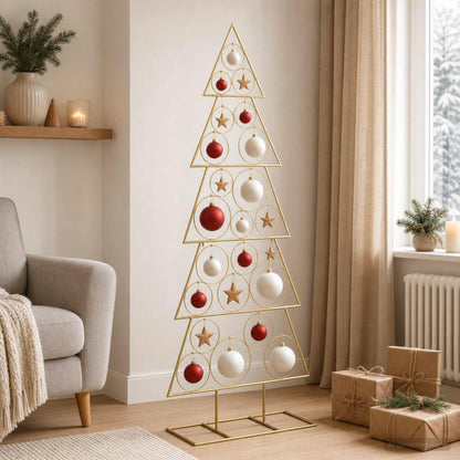 Metal Christmas Tree KUOPIO Steel Gold 150 cm