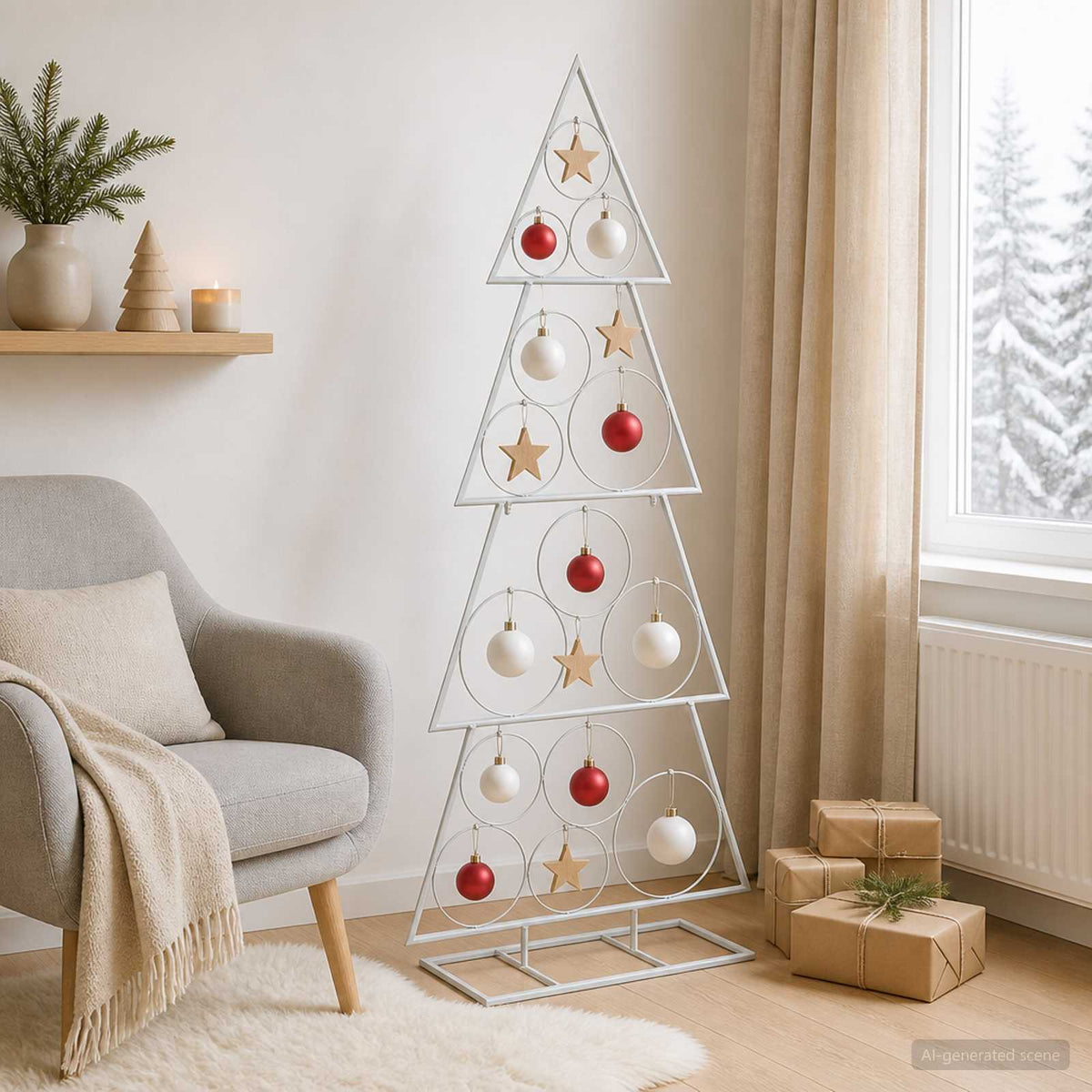 Metal Christmas Tree KUOPIO Steel White 125 cm